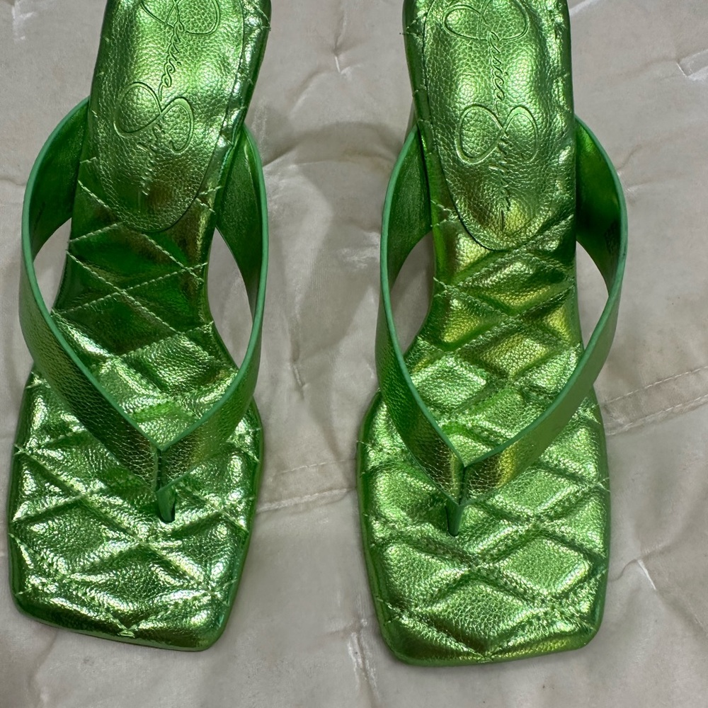 Jessica Simpson Metallic Green Heels very sexy